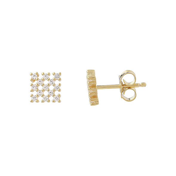 Amazing Jewelry - Yellow Gold Square Earrings