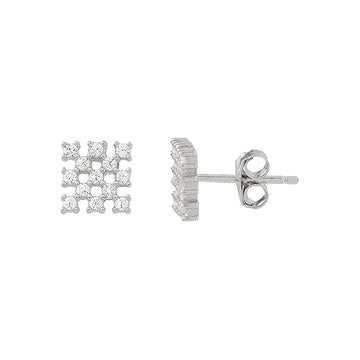 Amazing Jewelry - Silver Square Earrings