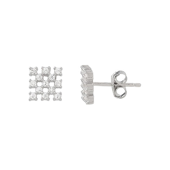 Amazing Jewelry - Silver Square Earrings