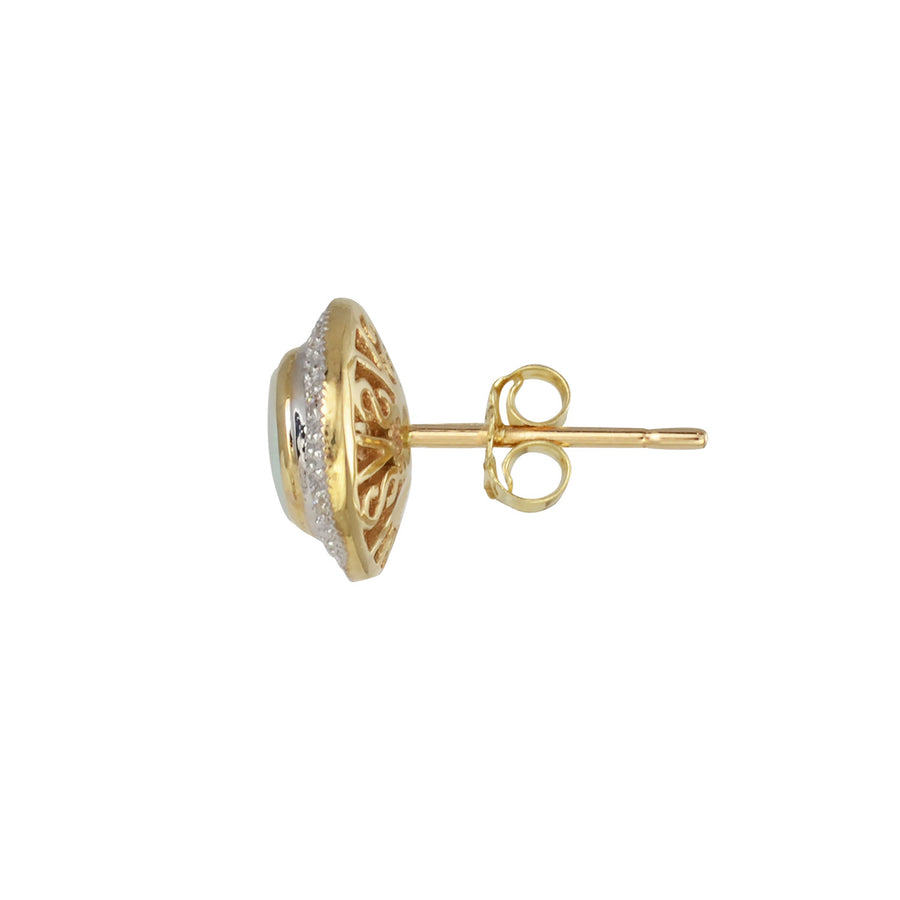 Opal & Diamond Stud Earrings