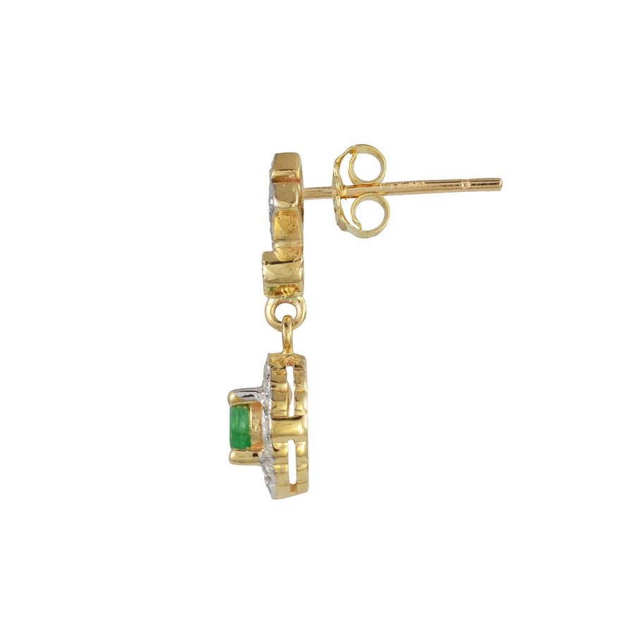 Emerald & Diamond Drop Earrings