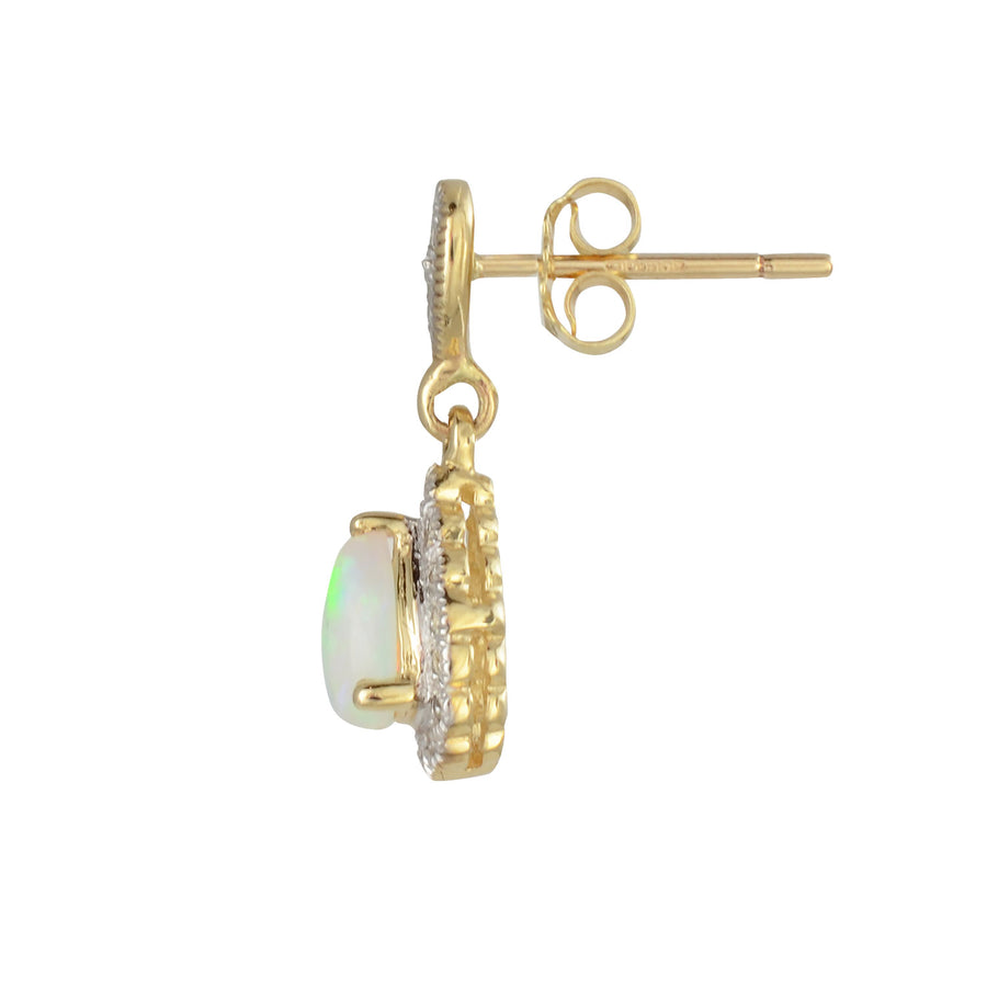 Opal & Diamond Drop Earrings