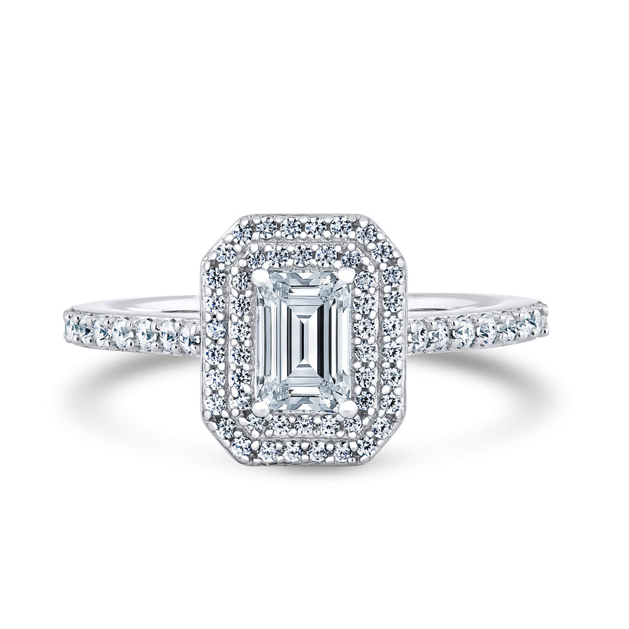 Emerald Cut Diamond Cluster Ring