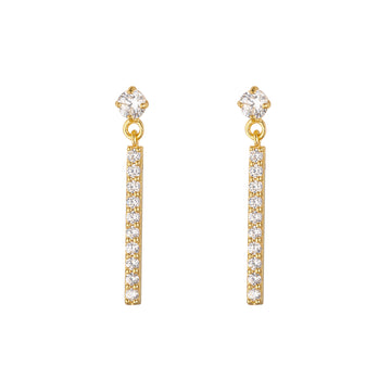 9ct Gold Bar Drop Earrings