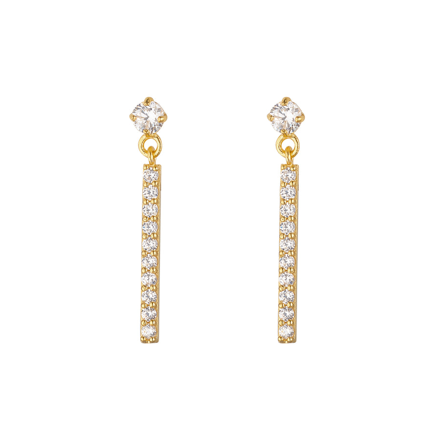 9ct Gold Bar Drop Earrings