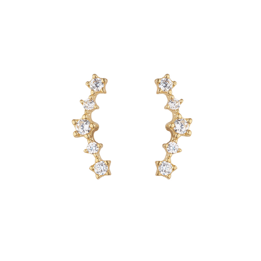 9ct Gold Cz Crawler Earrings