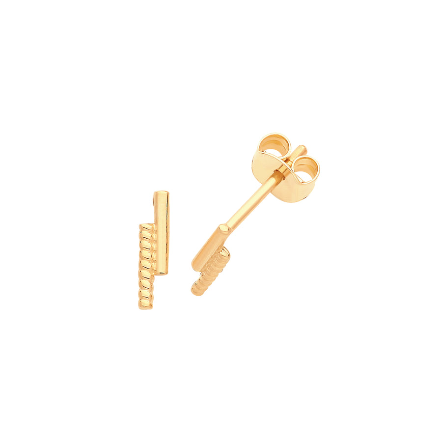 9ct Yellow Gold Double Bar Earrings