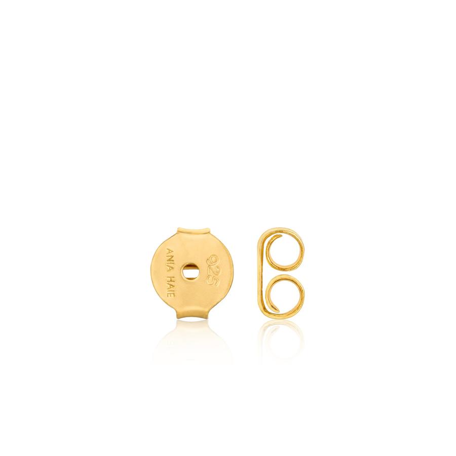 Ania Haie - Gold Optic White Enamel Disc Stud Earrings