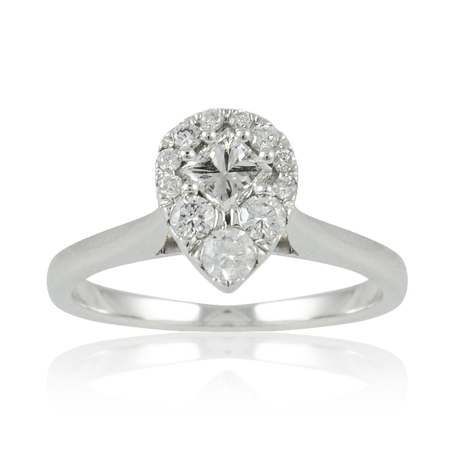 Diamond Pear Cluster Ring