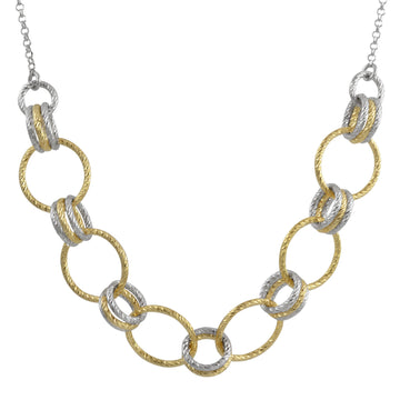 Fraboso - Oval & Circle Links Necklace Yellow