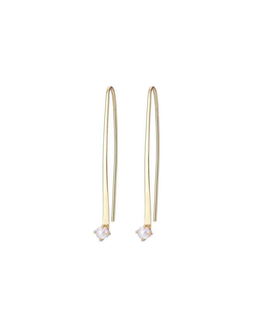Mary-K - Gold Curve Bar Earrings
