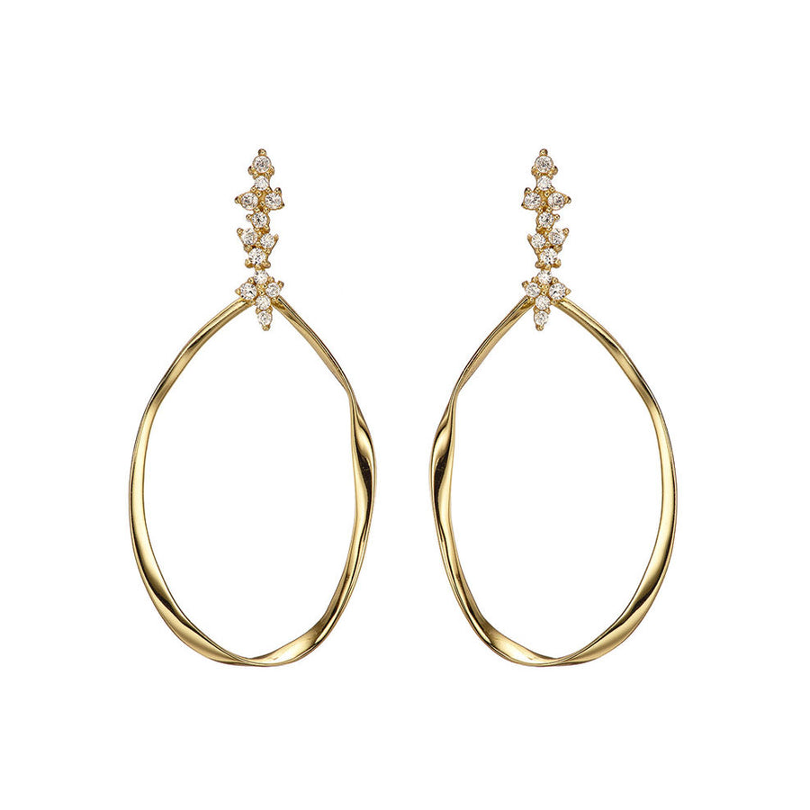Mary-K - Gold Teardrop & Zircon Earrings