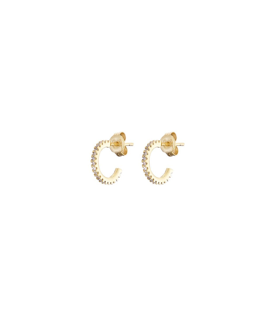 Mary-K - Gold Pave Mini Hoop Earrings