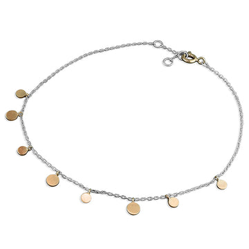 Silver Drop Disc Anklet