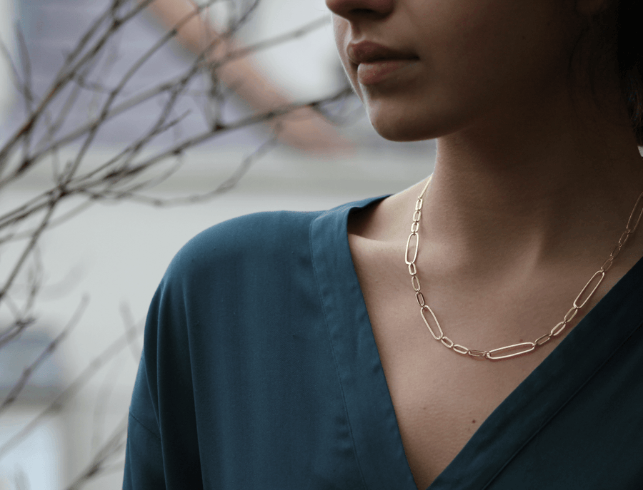 Mary-K - Gold Chunky Mixed Link Chain