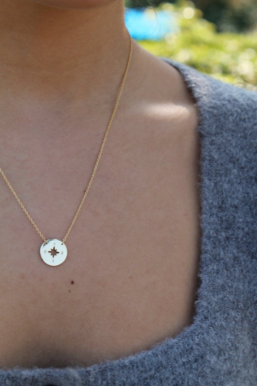 Mary-K - Gold Cutout Compass Necklace