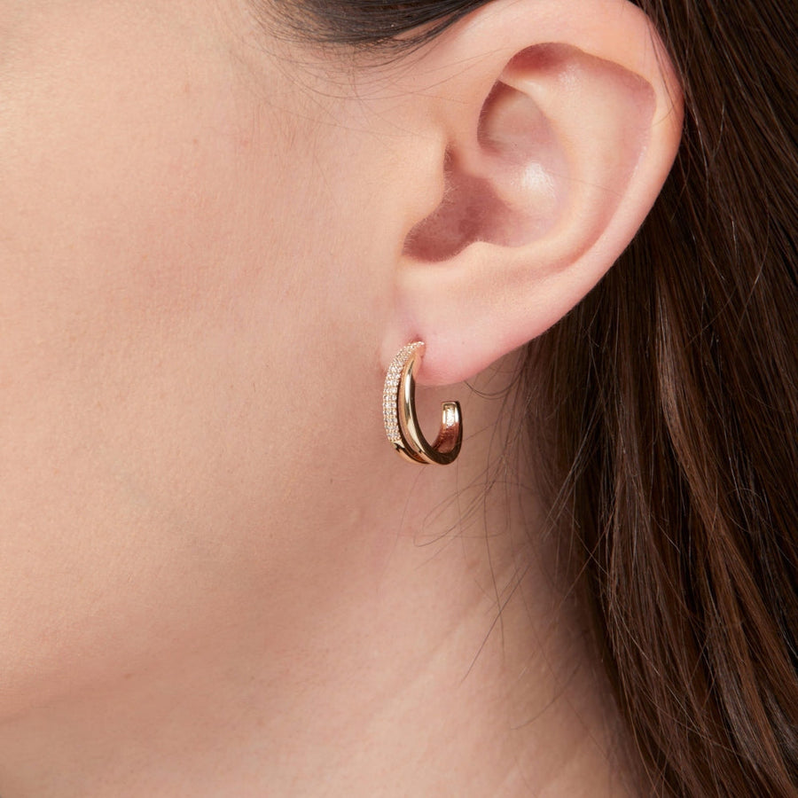 Knight & Day - Silver Double Hoop Earrings