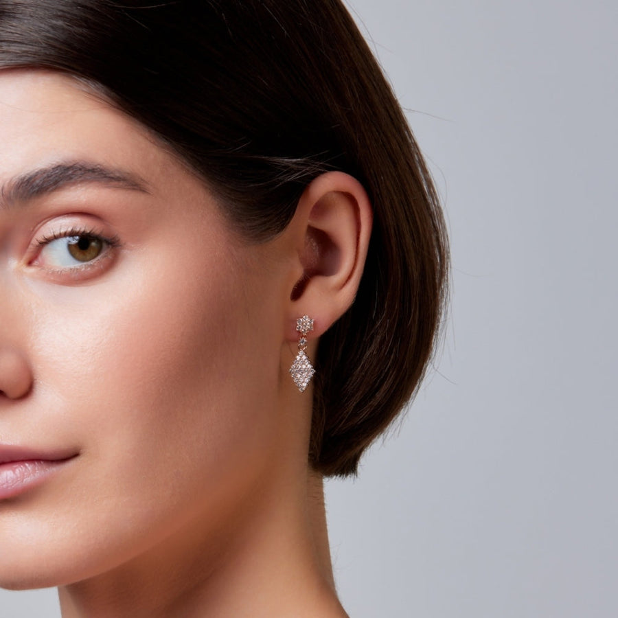 Knight & Day - Gold Diamond Drop Earrings