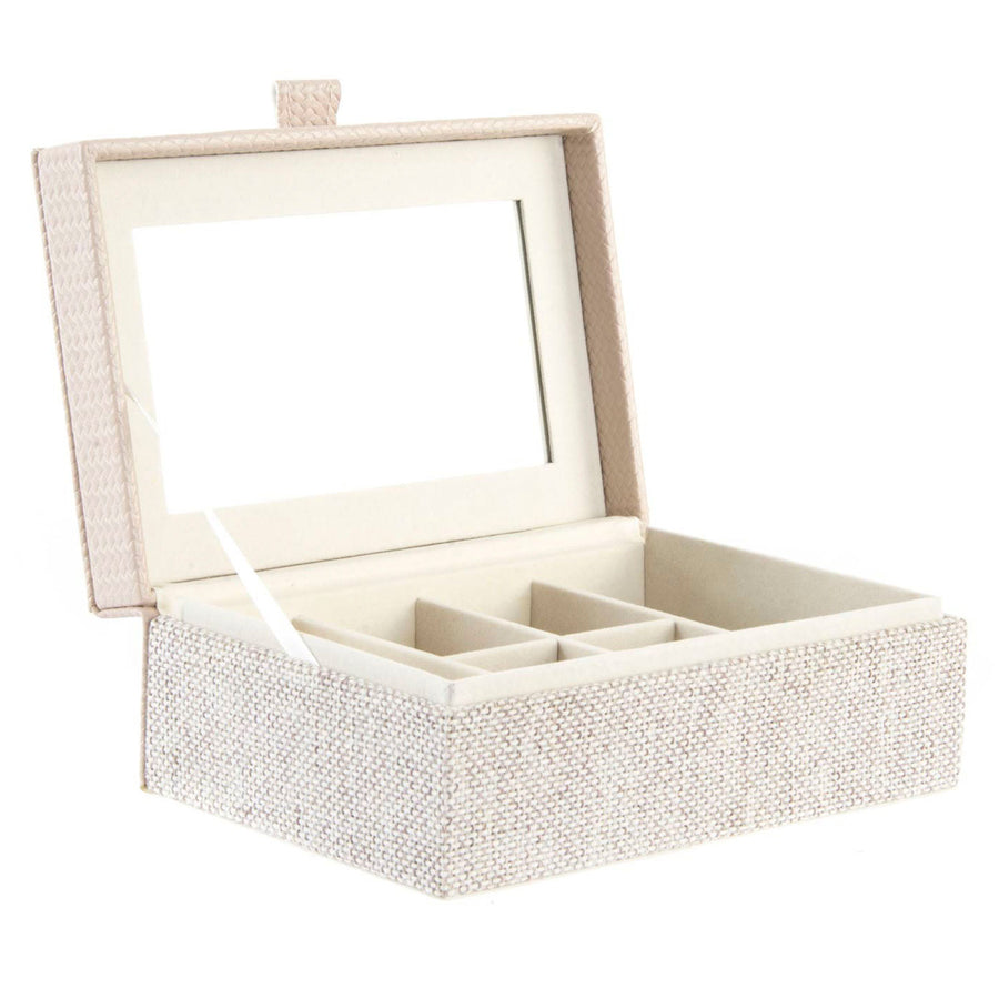 Cream Linen Jewellery Box