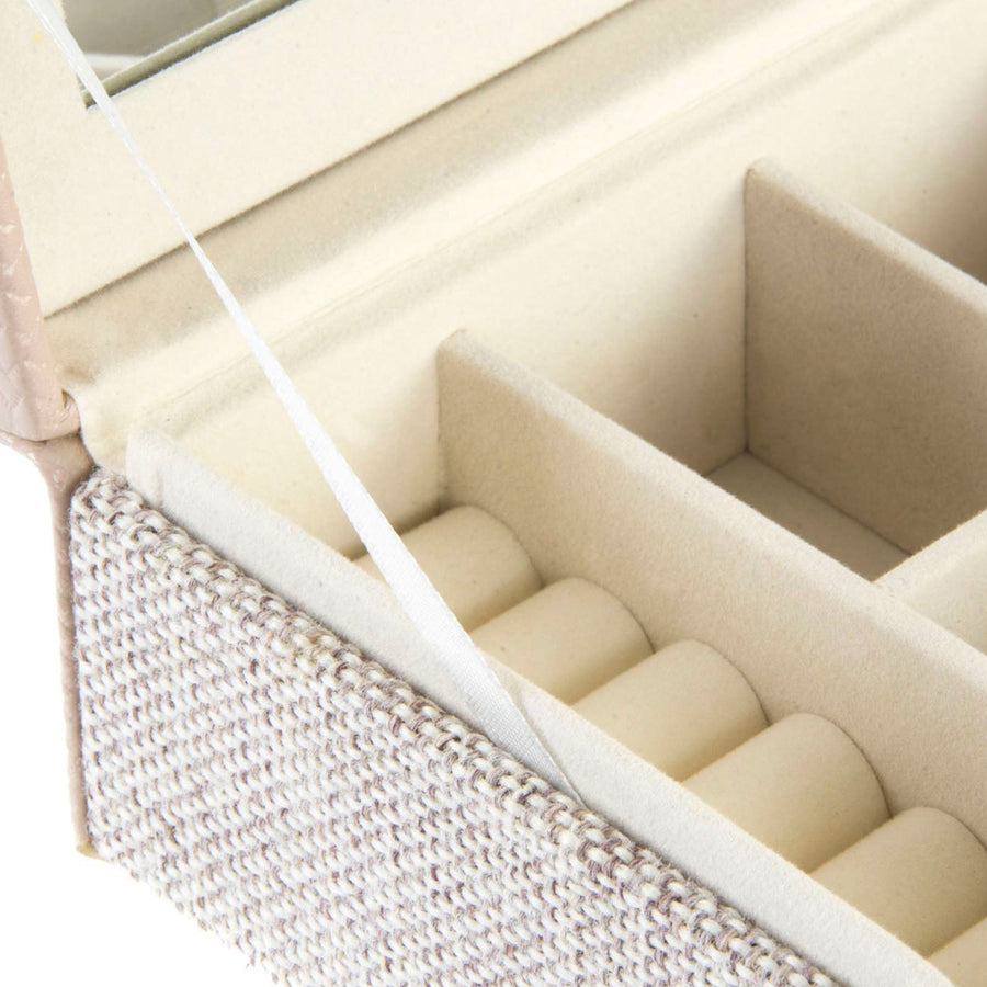 Cream Linen Jewellery Box