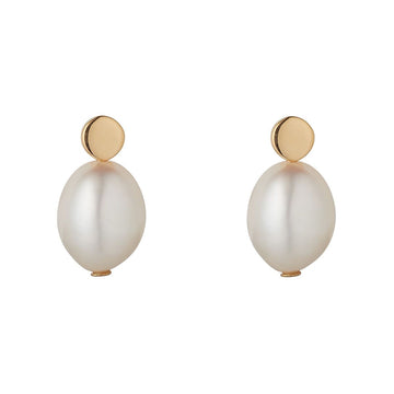 Silver Gold Plated Pearl Drop Earrings