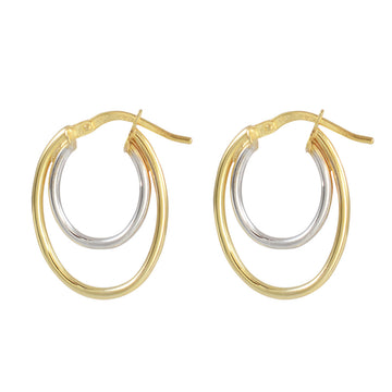 9ct Double Oval Hoop Earrings