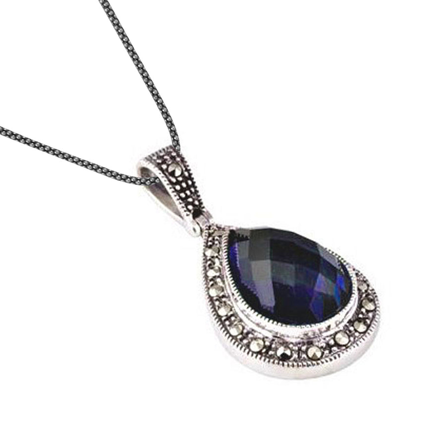 Marcasite Sapphire CZ Pendant
