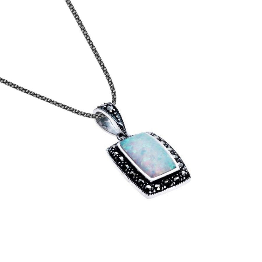 Marcasite Opal Pendant