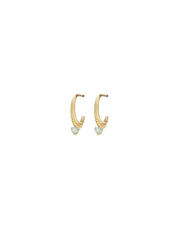 Mary-K - Gold Mini Hoops with Opal