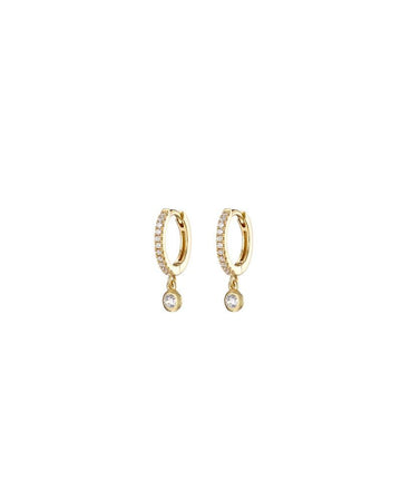 Mary-K - Pave Huggies with Crystal Drop