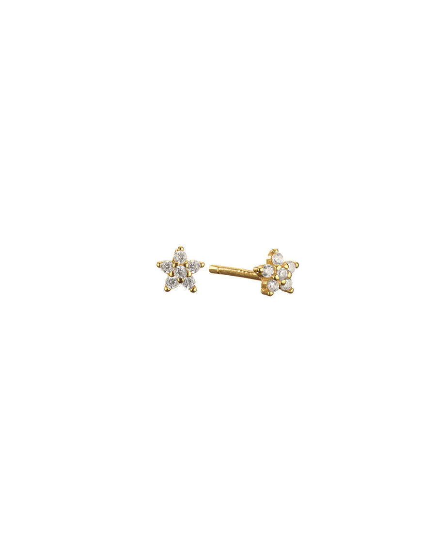 Mary-K - Gold Crystal Star Stud Earrings