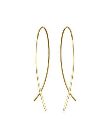 Mary-K - Gold Crossover Earrings