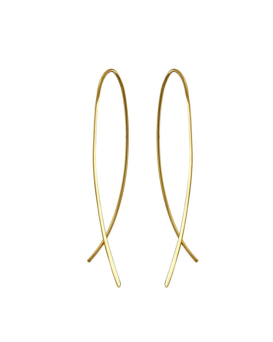 Mary-K - Gold Crossover Earrings