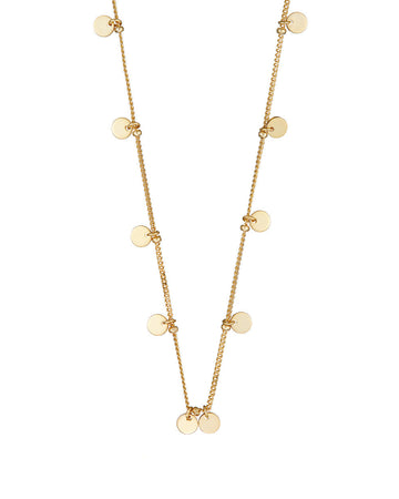 Mary-K - Gold Tiny Disc Drop Necklace