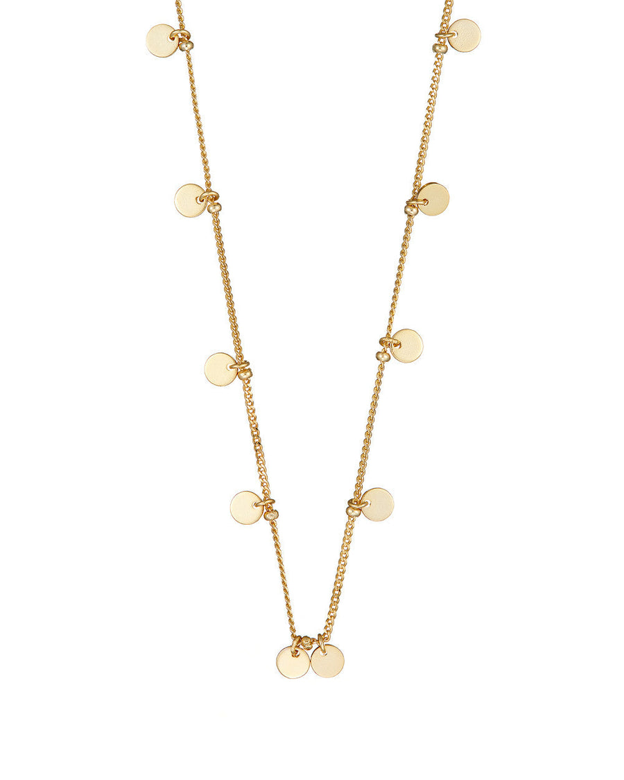Mary-K - Gold Tiny Disc Drop Necklace