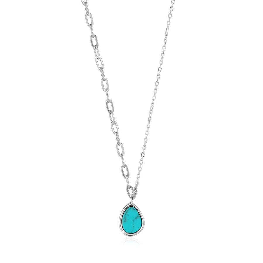 Ania Haie - Silver Tidal Turquoise Mixed Link Necklace
