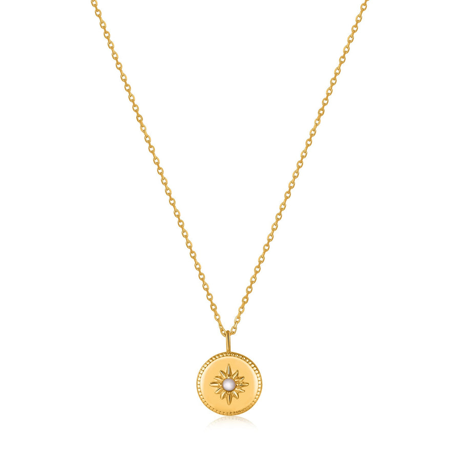 Ania Haie - Gold Mother of Pearl Sun Pendant Necklace