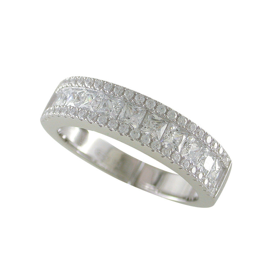 Sterling Silver Cz Band Ring