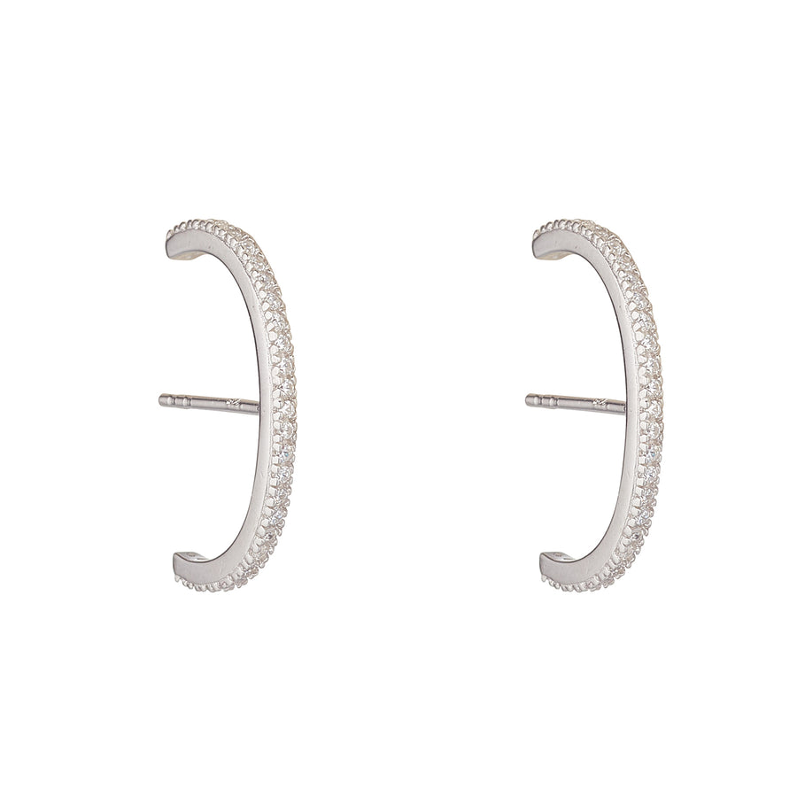 Sterling Silver Suspender CZ Earrings