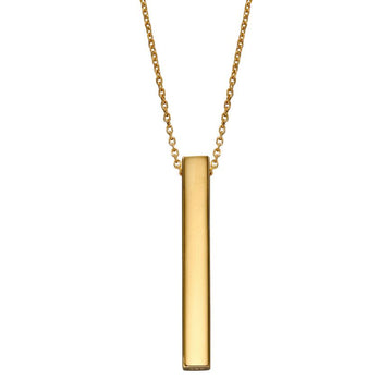 Silver Gold Plated Vertical Bar Necklace