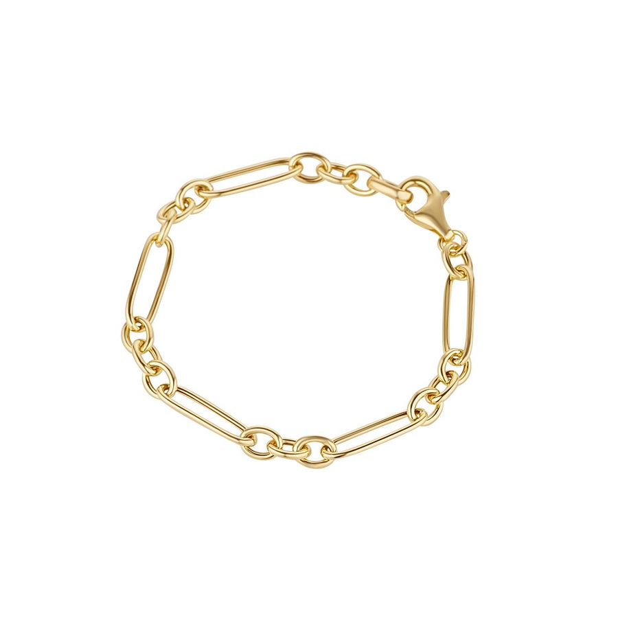 Sterling Silver Gold Plated Figaro Chain Bracelet