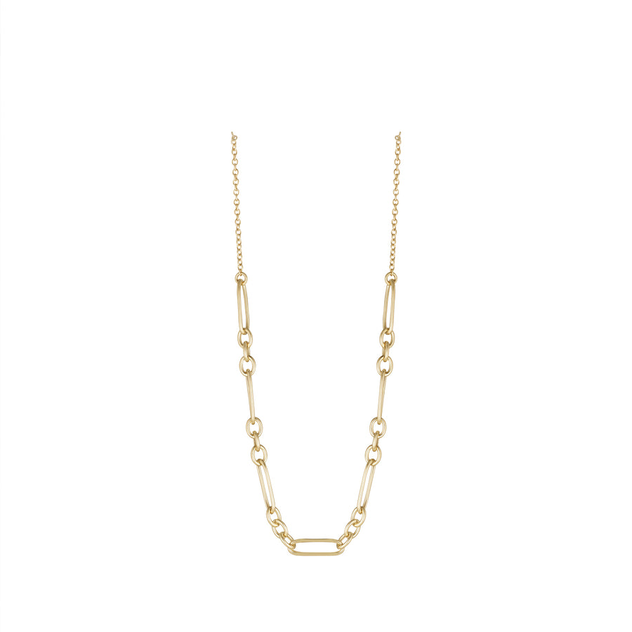 Sterling Silver Gold Plated Figaro Chain Necklace