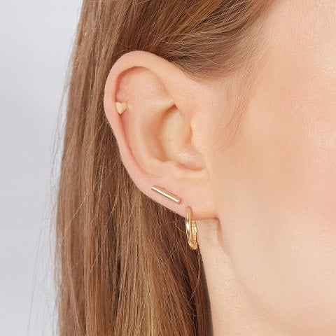 9ct Yellow Gold Bar Earrings