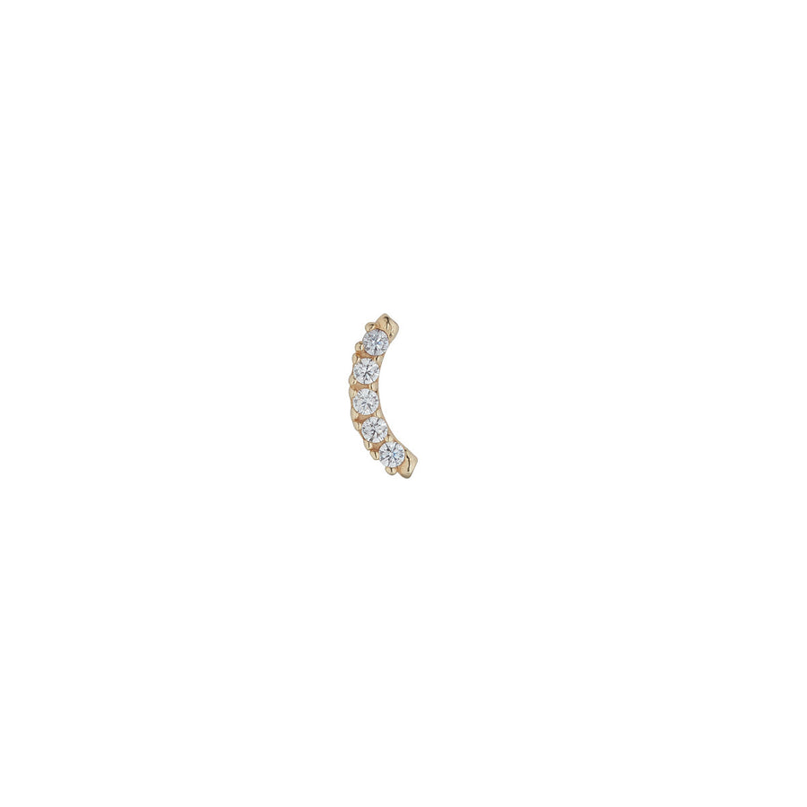 9ct Yellow Gold Arc Cz Cartilage Earring