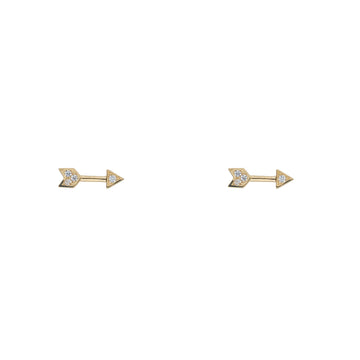 9ct Yellow Gold Arrow Cz Earrings