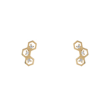 9ct Gold Honeycomb Earrings