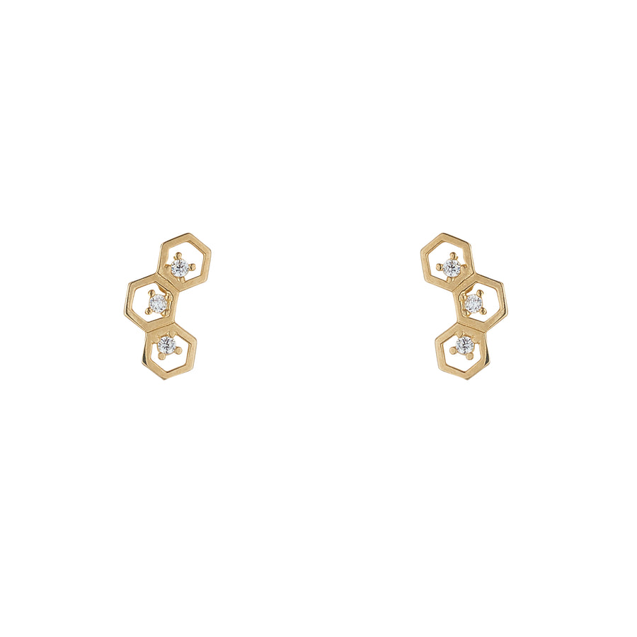 9ct Gold Honeycomb Earrings