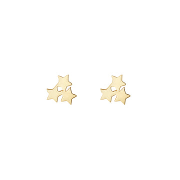 9ct Gold Trio Star Earrings