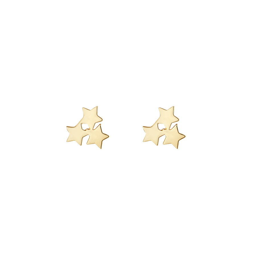 9ct Gold Trio Star Earrings