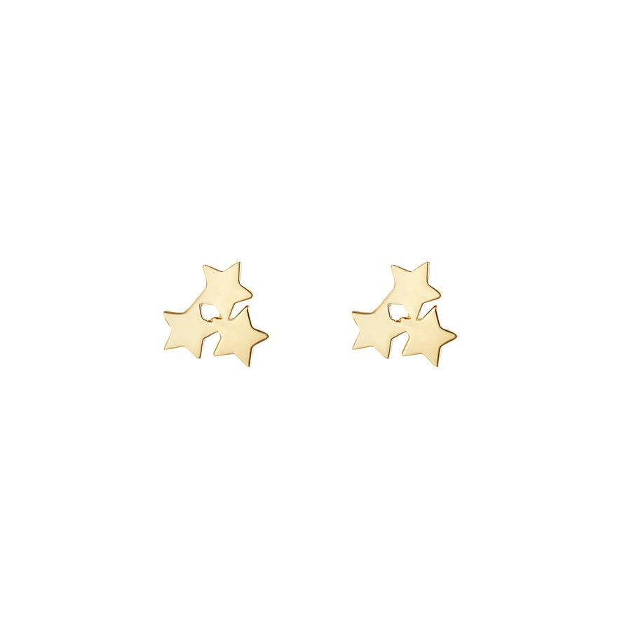 9ct Gold Trio Star Earrings